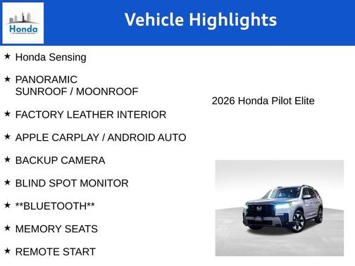 2026 Honda Pilot Elite