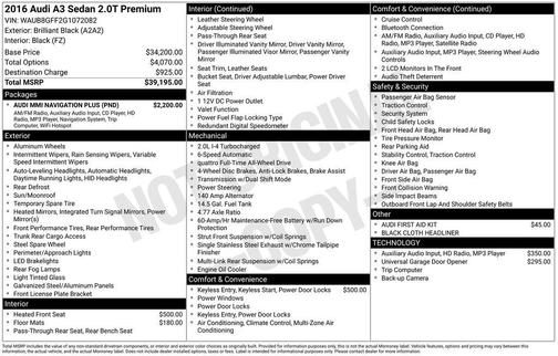 2016 Audi A3 2.0T Premium