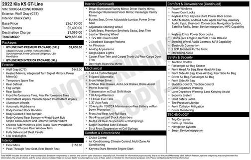 2022 Kia K5 GT-Line