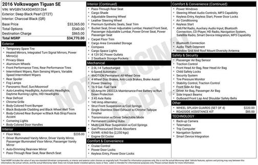 2016 Volkswagen Tiguan SE