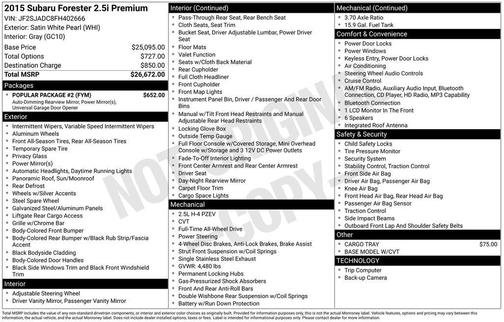 2015 Subaru Forester 2.5i Premium