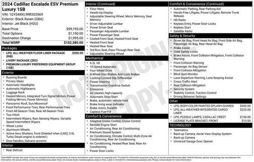 2024 Cadillac Escalade ESV Premium Luxury