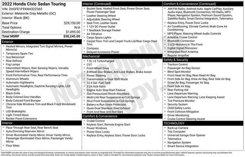 2022 Honda Civic Touring