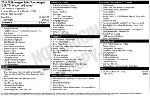 2014 Volkswagen Jetta SportWagen DSG TDI w/Sunroof