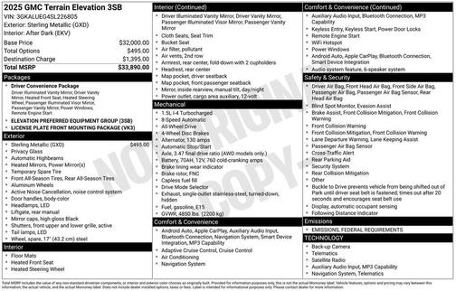 2025 GMC Terrain AWD Elevation