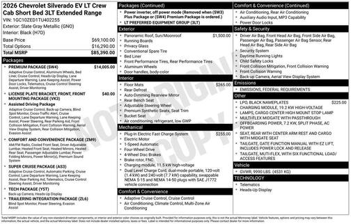 2026 Chevrolet Silverado EV LT