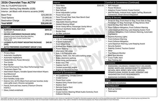 2026 Chevrolet Trax FWD ACTIV