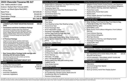 2023 Chevrolet Traverse RS
