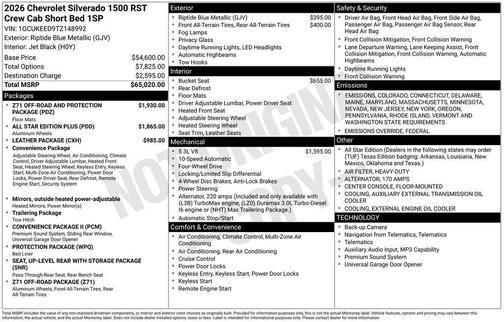 2026 Chevrolet Silverado 1500 RST