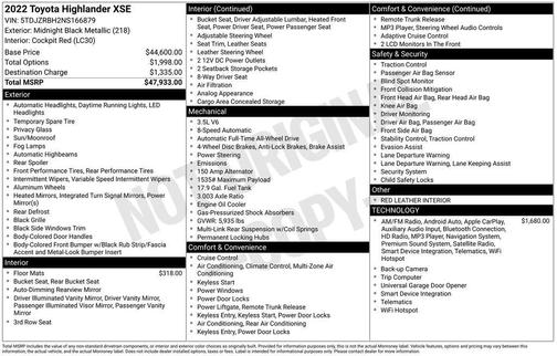 2022 Toyota Highlander XSE