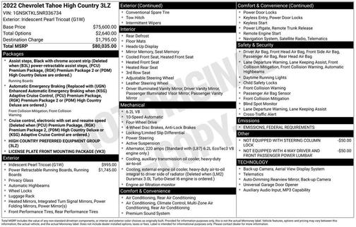 2022 Chevrolet Tahoe 4WD High Country