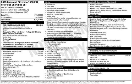 2025 Chevrolet Silverado 1500 ZR2