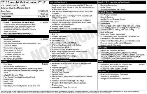 2016 Chevrolet Malibu Limited LT