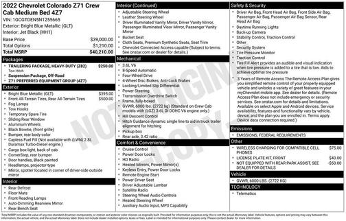 2022 Chevrolet Colorado Z71