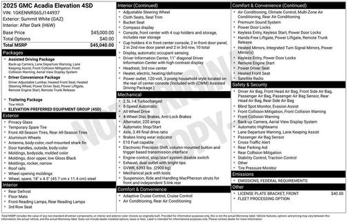 2025 GMC Acadia AWD Elevation