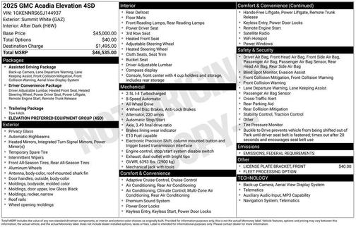 2025 GMC Acadia AWD Elevation