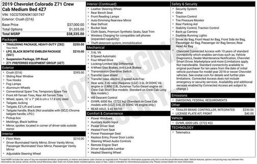 2019 Chevrolet Colorado Z71