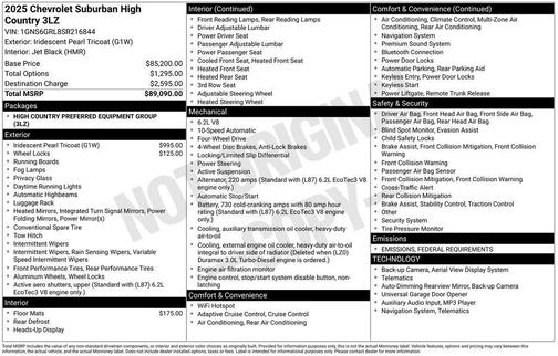2025 Chevrolet Suburban 4WD High Country