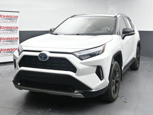 Wind Chill Pearl/Midnight Black Metallic 2024 Toyota RAV4 Hybrid SE