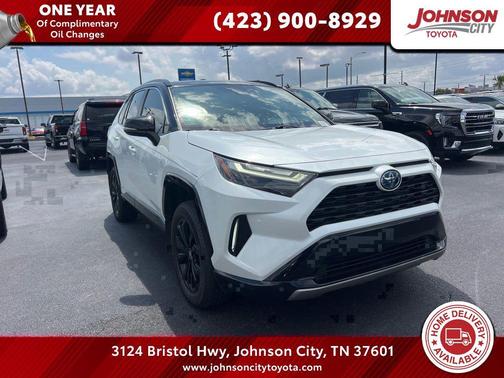 Wind Chill Pearl/Midnight Black Metallic 2024 Toyota RAV4 Hybrid SE