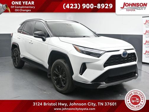 Wind Chill Pearl/Midnight Black Metallic 2024 Toyota RAV4 Hybrid SE