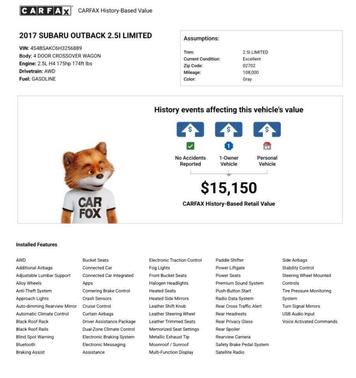 2017 Subaru Outback 2.5i Limited