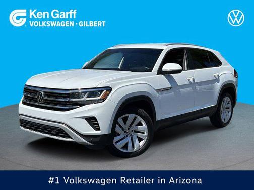 Pure White 2021 Volkswagen Atlas Cross Sport 2.0T SE w/Technology