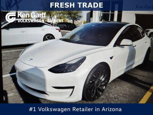 Pearl White Multi-Coat 2021 Tesla Model 3 Performance