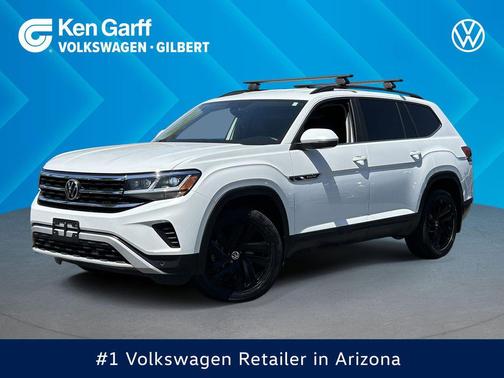 Pure White 2021 Volkswagen Atlas 3.6L SE w/Technology