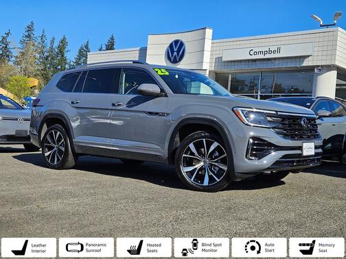 Pure Gray 2025 Volkswagen Atlas 2.0T SEL Premium R-Line 4MOTION