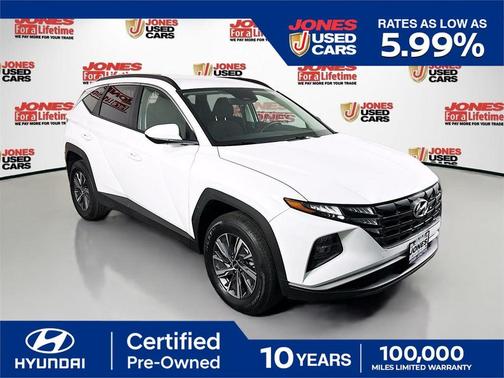 White Pearl 2024 Hyundai TUCSON Hybrid Blue