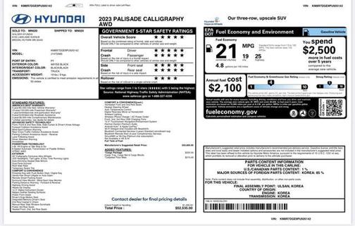 2023 Hyundai PALISADE Calligraphy