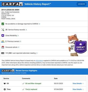 2014 Lexus ES 300h Base