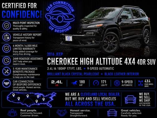 Brilliant Black Crystal Pearlcoat 2016 Jeep Cherokee High Altitude