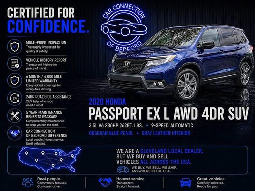 Obsidian Blue Pearl 2020 Honda Passport AWD EX-L