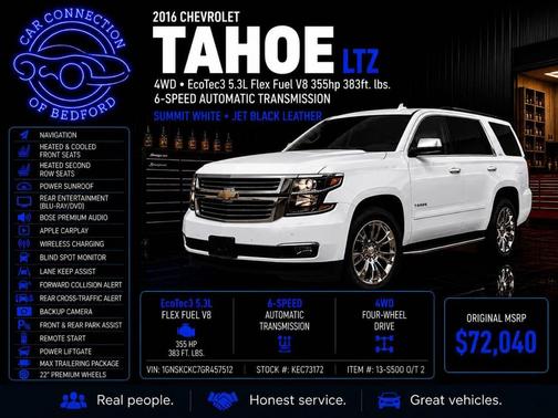 White 2016 Chevrolet Tahoe LTZ