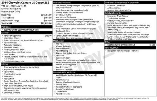 2014 Chevrolet Camaro 2LS