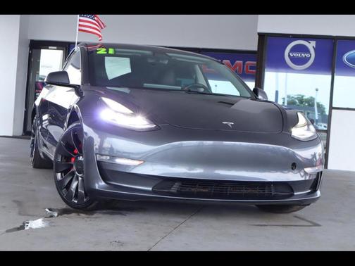 Gray 2021 Tesla Model 3 Performance