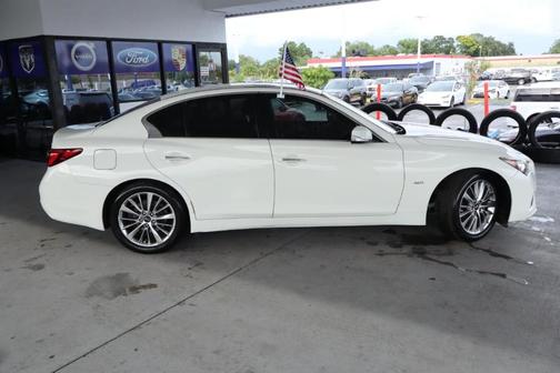 Pure White 2019 INFINITI Q50 3.0t LUXE