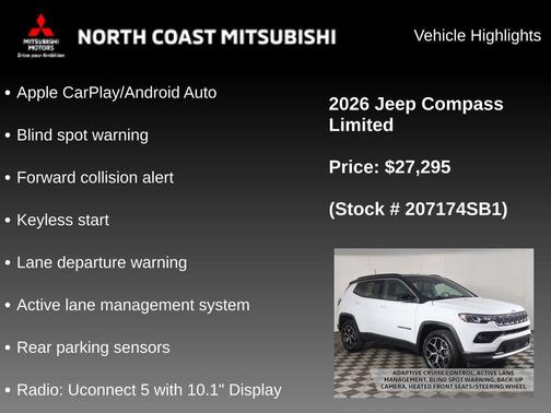 Bright White Clearcoat 2026 Jeep Compass Limited