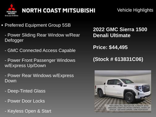 White Frost Tricoat 2022 GMC Sierra 1500 Denali Ultimate