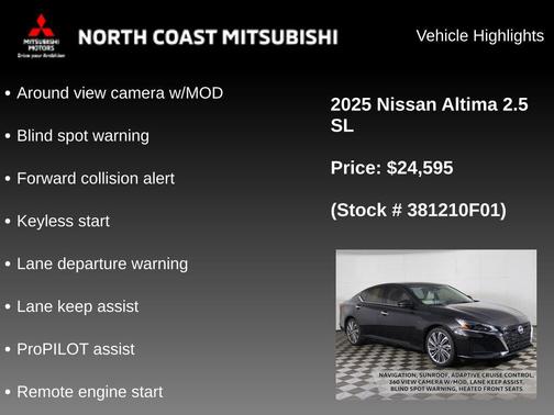 Super Black 2025 Nissan Altima 2.5 SL