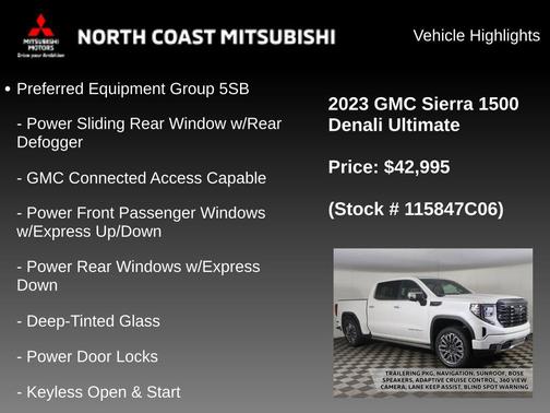 White Frost Tricoat 2023 GMC Sierra 1500 Denali Ultimate