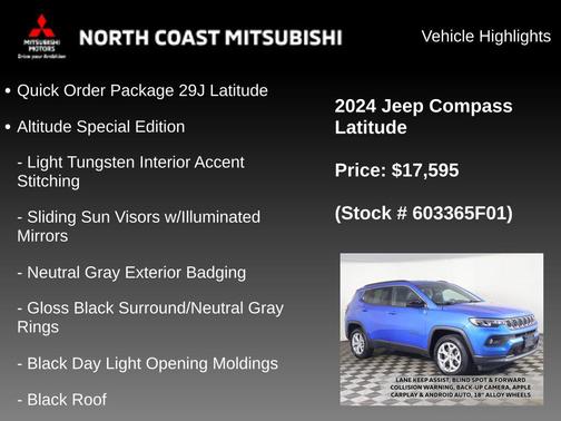 Hydro Blue Pearlcoat 2024 Jeep Compass Latitude