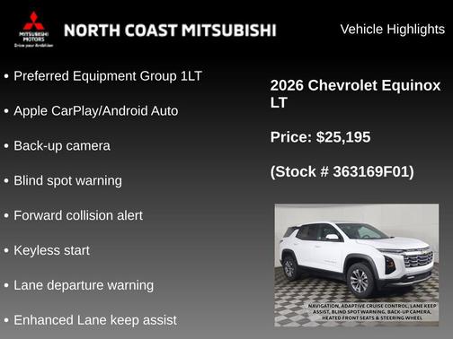 Summit White 2026 Chevrolet Equinox 1LT