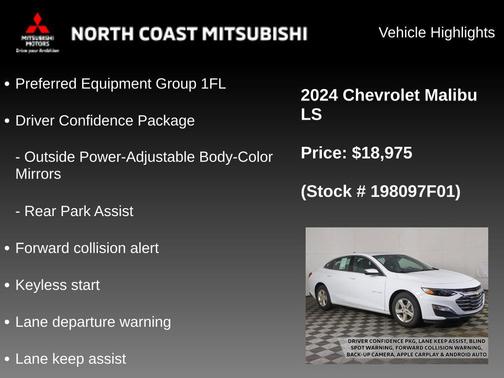 Summit White 2024 Chevrolet Malibu 1LS