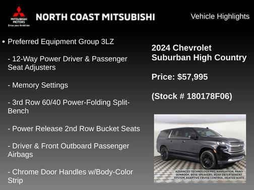 Black 2024 Chevrolet Suburban High Country