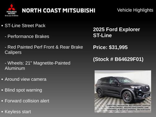 Black Metallic 2025 Ford Explorer ST-Line