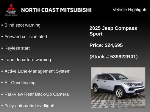 Silver Zynith Metallic Clearcoat 2025 Jeep Compass Sport