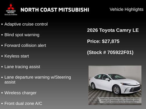 Ice 2026 Toyota Camry LE